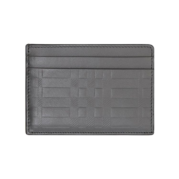 

Burberry Check Embossed Calfskin Card Holder Men Accessories Dark-Gray 80583501 Basic Set (Bag+Dust Bag)