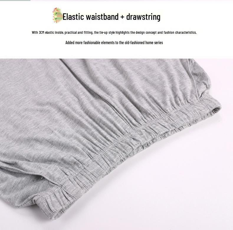 Męskie lekkie modalowe spodenki piżamowe na lato - Rozmiar Plus Size, Bardzo Szeroki Krój