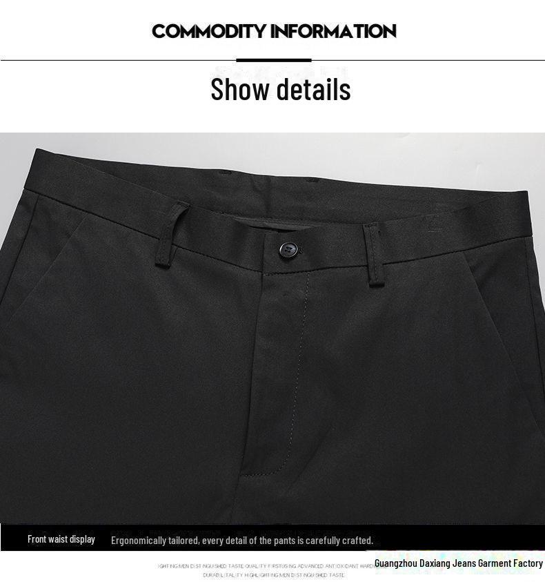 Pánské elastické slim rovné kalhoty na jaro/léto 2025 - Středního věku a mladý business casual styl