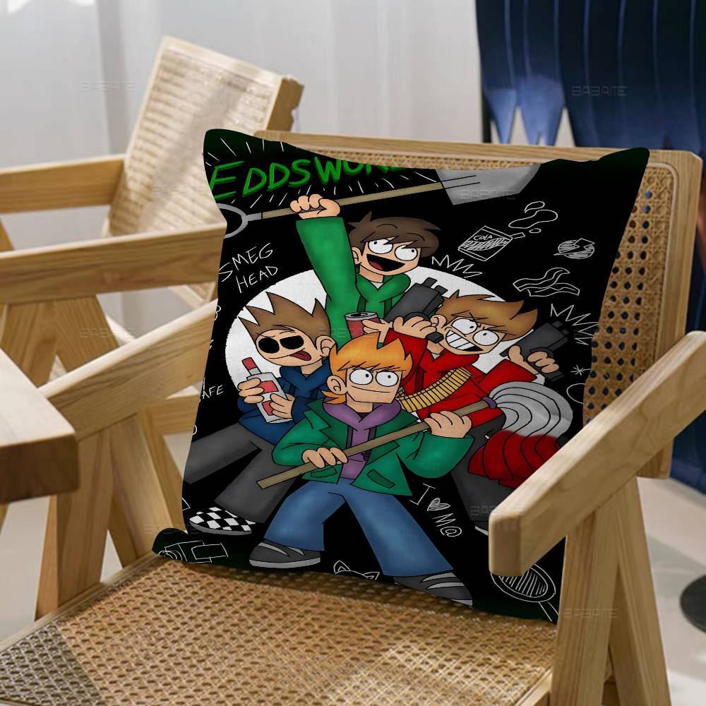 Animiertes Eddsworld Cartoon Kissen Anime Kissen Sofa Bett Kopfkissenbezug Kissenbezug 45x45 cm Mode