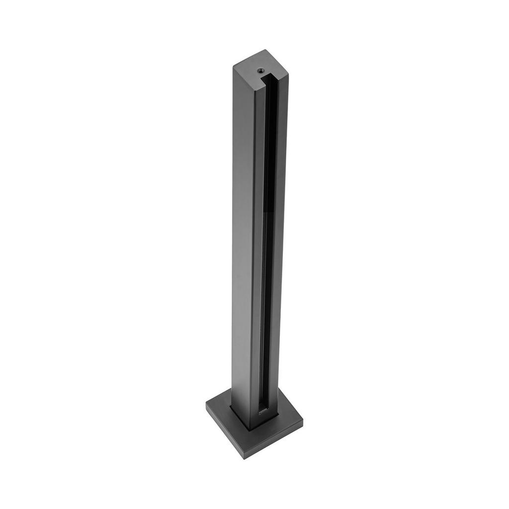 Glass Clamp 35.83" H Railing Bracket for 0.39 "-0.47 " Glass Black Black