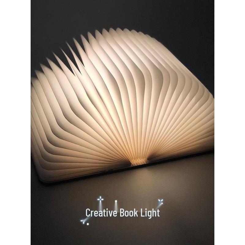 Creative Folding Book Page Lamp: Luminous Bedside Night Light & Birthday Gift