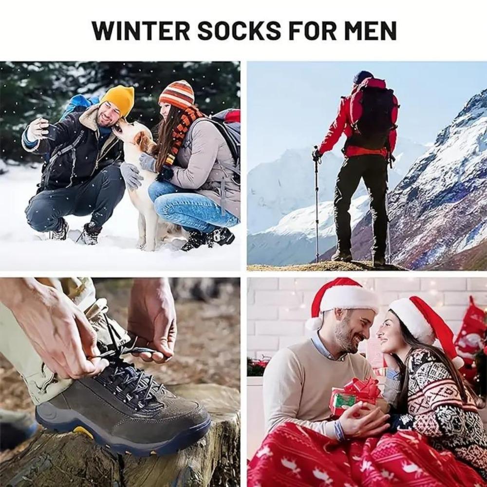 5 Paar Wintersocken für Herren, superdicke Wandersocken, Thermosocken für kaltes Wetter