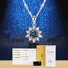Simulated Moissanite Sunflower Pendant Necklace Full Crystal Zircon Jewelry Women Gift