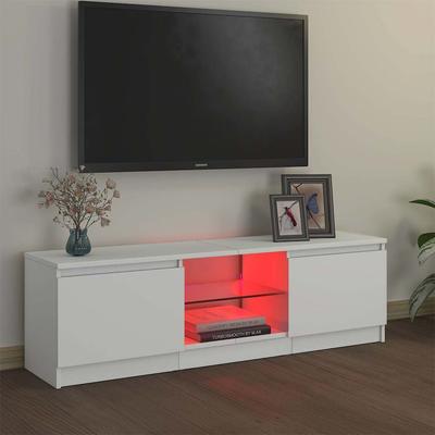 White TV Stand with LED Lights 120 X 30 X 36 Cm