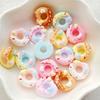 20pcs Resin 3D Colorful Donut Candy Flatback Cabochon Simulation Foods Scrapbook DIY Bow Embellishments Figurines Crafts