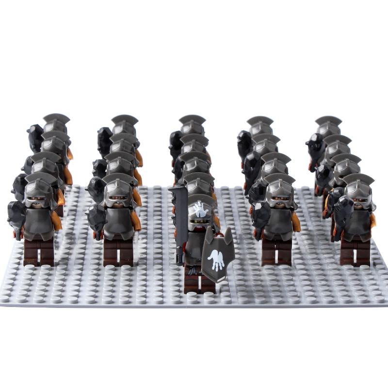 Ancient Rome Dwarf Warrior Elves Knight Rohan Eomer Haldir Urukhai Strong Orc Knight Spartacus Figures Building Block Kids Toy