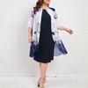 Vestido de capa de talla grande para mujer con sobrecapa de gasa floral, vestido formal bodycon lápiz midi para boda, fiesta de cóctel, trabajo