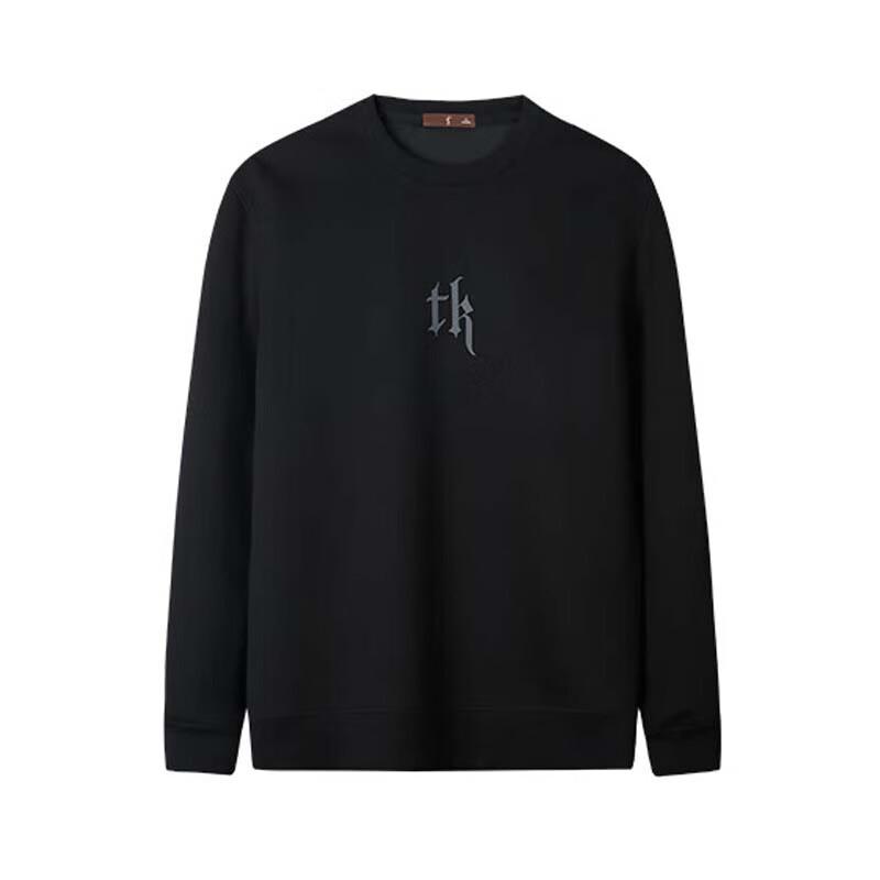 

TRIES Мужской свитер с рубчатым круглым вырезом, повседневный, с принтом, с длинным рукавом L