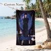 Wednesday Custom Name Printed Beach Towel Personalized Soft Towel For Swimming Beach Travel