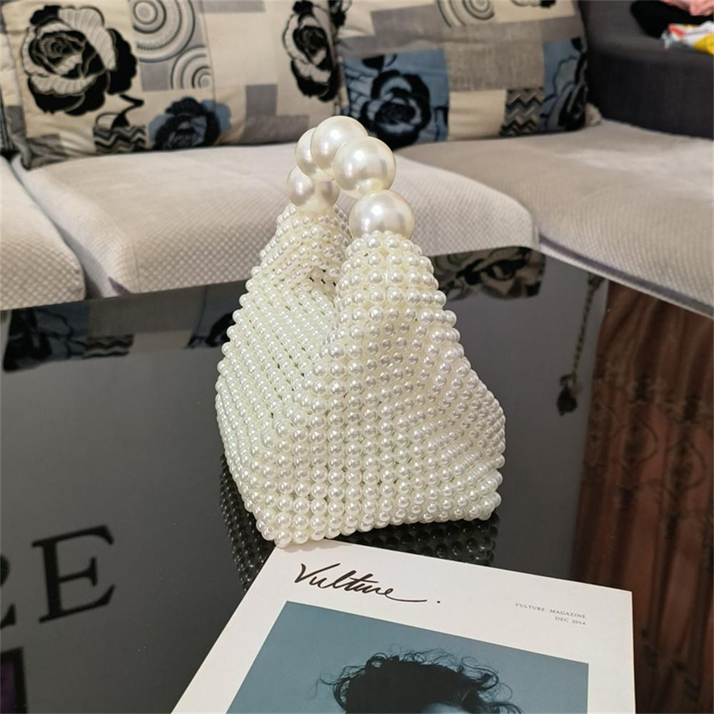 Ручная тканая сумка для ужина с большими бусинами и жемчугом — фото 7