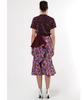 Greedius Flower Horse Print Ruffle Midi Skirt