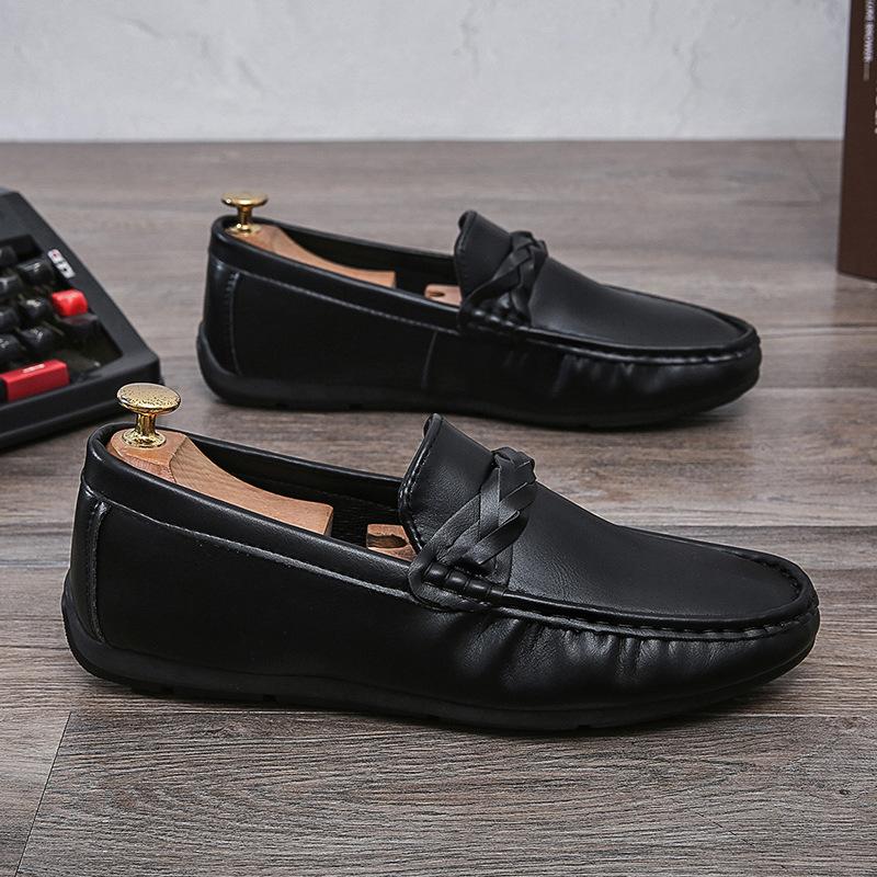 

Мужская обувь Doudou, летняя новая легкая модная повседневная мужская обувь в британском стиле, дышащая, мягкая подошва, мокасины для мужчин 38