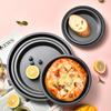 6-10inch Carbon Steel Circular Pizza Baking Tray Anti Stick Cake Baking Pan Microwave Oven Pie Cookie Baking Tray for Kitchen