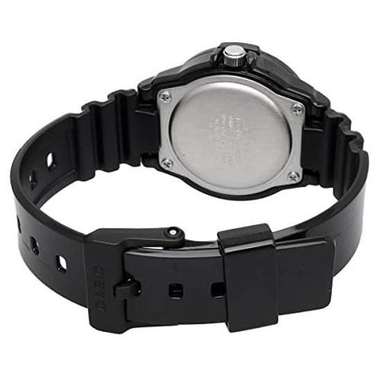 CASIO analog wristwatch LRW-200H-4EV women kids Cheap gloss black pink metallic overseas model.