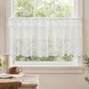 Perdea de fereastră din dantelă albă, Perdea scurtă din dantelă florală vintage transparentă, Perdea valance cu filtrare a luminii cu buzunar pentru tijă pentru fereastra subsolului bucătăriei
