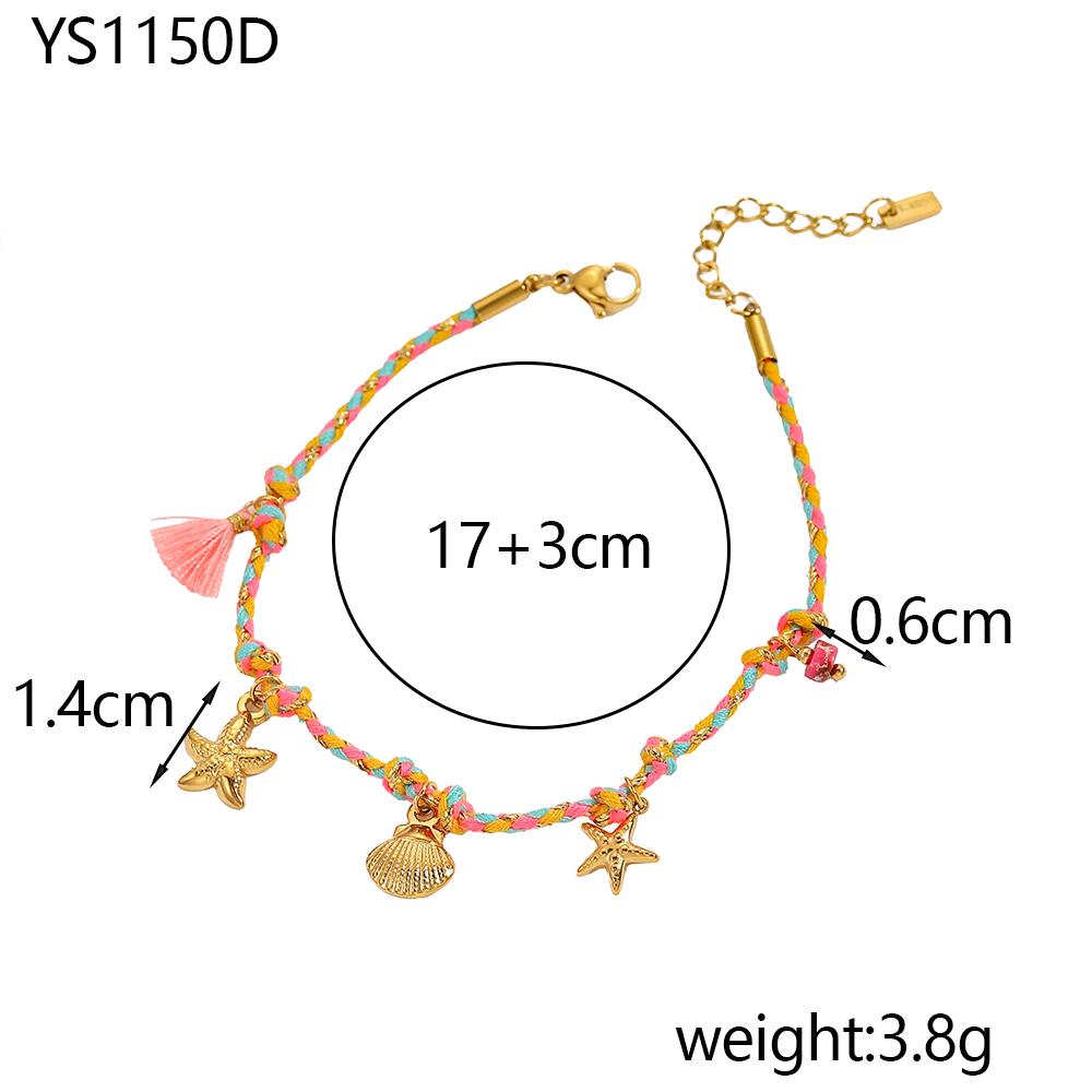 CARLIDANA Ocean Trendy Gold Plated Stainless Steel Fish Starfish Shell Open Ring Link chain Cord Necklace Bracelet Earrings Set