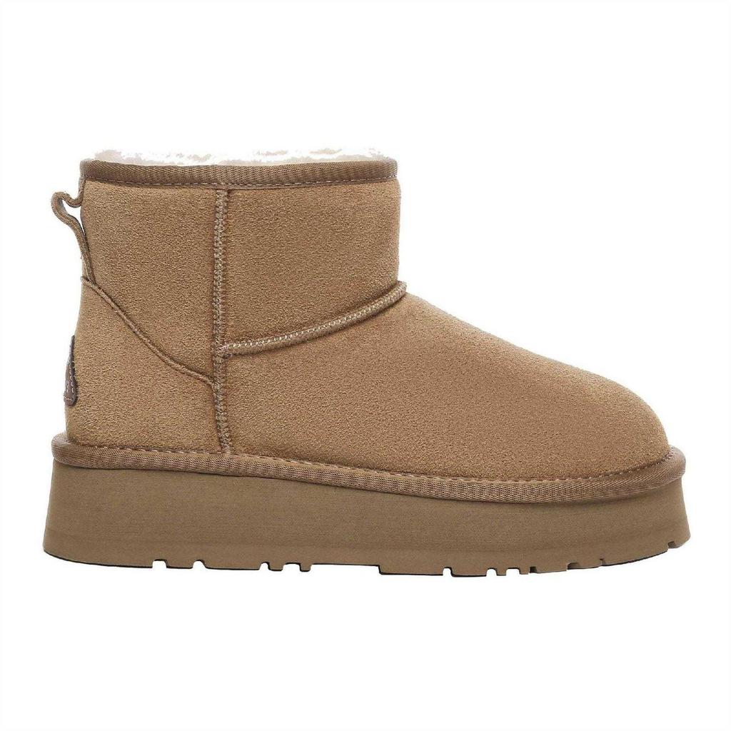 EverAu Damen Mini Klassische Rinds Wildleder Stiefel