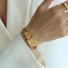 Fashion Ladies Stainless Steel Bracelet Korean Trend Belt Buckle Design Three-Layer Bead Box Chain  Bracelet For Women