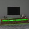 Vidaxl Szafka Pod Tv Z Oświetleniem Led, Przydymiony Dąb, 240X35X40 Cm