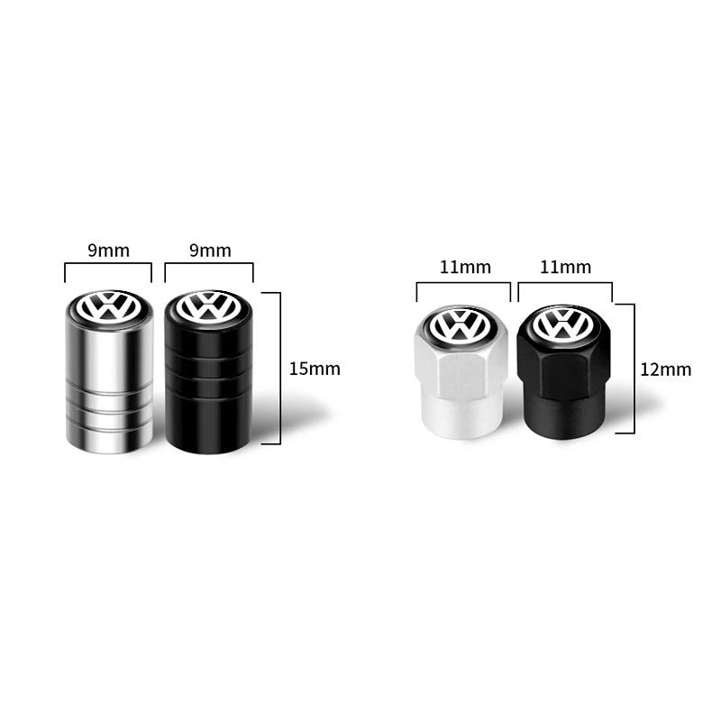 SVLHP1 4Pcs Car Logo Metal Wheel Tire Valve Stem Caps Accessories For Volkswagen VW GTI R Golf 5 7 6 4 Polo Tiguan Passat Jetta Lavida