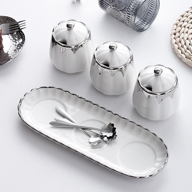 Creative Ceramic Kitchen Spice Jar Set - Salt and Seasoning Storage