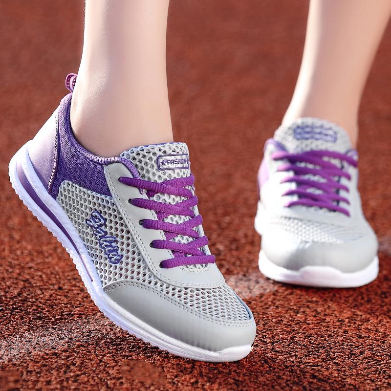 Summer new mesh breathable sneakers soft-soled casual running shoes lightweight mesh shoes tide