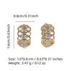 Golden Plated Hollow Zirconia Huggie Hoop Earrings for Women Jewelry Wedding Party Accessories
