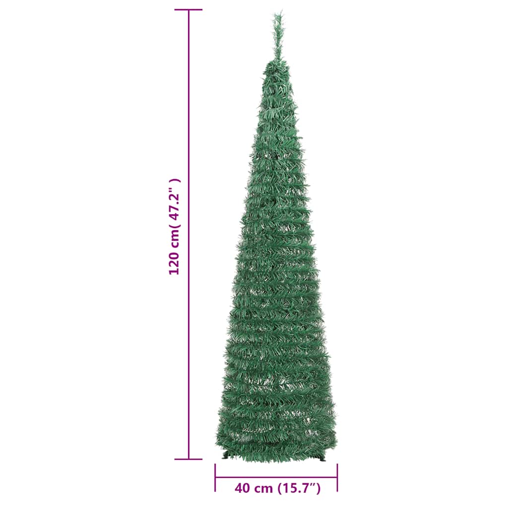 Pop Up Artificial Christmas Tree with 50 LEDs Green 120 Cm