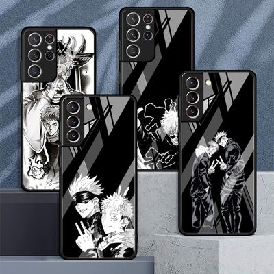 Süße Jujutsu Kaisen Gojo Satoru Anime Glashülle für Samsung Galaxy S22 S20 FE S21 Plus Handyhülle S10 5G S9 Note 20 10 Shell