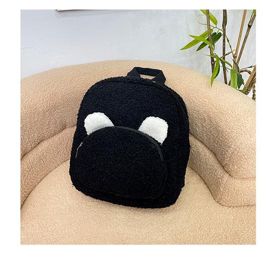 

Плюшевый рюкзак женская сумка осень и зима новый милый рюкзак с медвежьими ушками для девочек сумка для родителей и детей чёрный