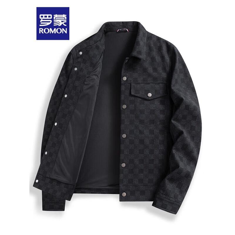 

ROMON Men s 2024 Checkered Collar Short Jacket 180