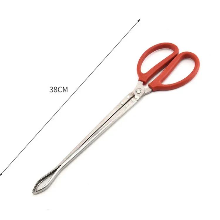 1PC Stainless Steel Seafood Tongs Seafood Fishing Grabbing Food Service Charcoal Tongs Garbage Picking Family Outdoor Tools
