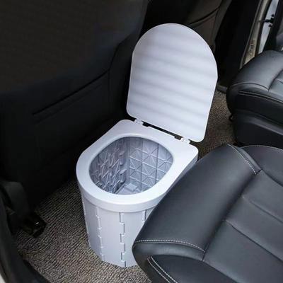 Portable Adults Folding Toilet with Lid 20 Garbage Bags Heavy Duty Outdoor Camping
