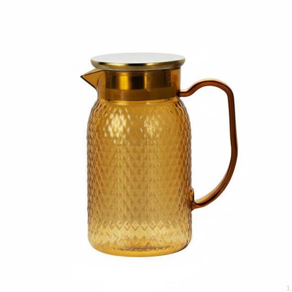 Large Capacity Juice Jug FoodGrade Material Lidded Pitcher Easy to Clean Pineapple Textured