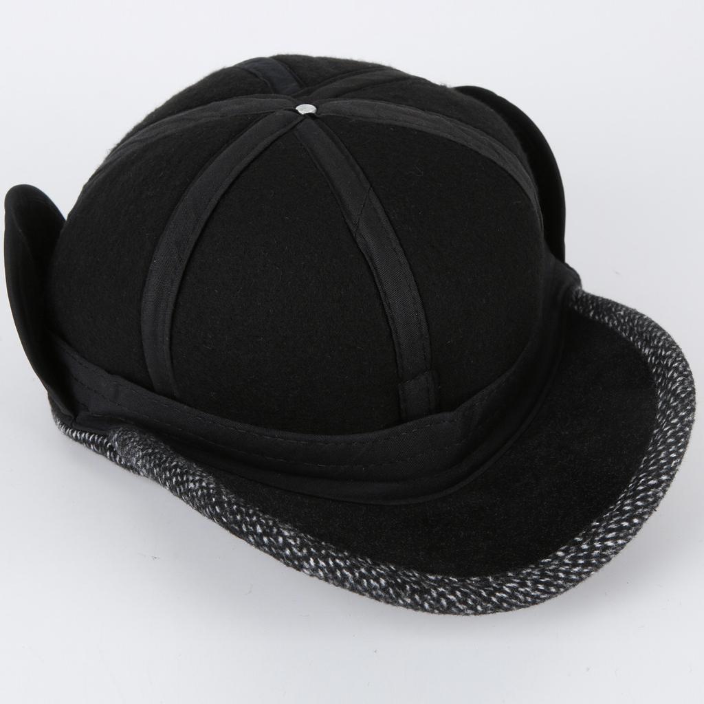 Winter Hat Men'S Woolen Baseball Cap Outdoor Ear Cap Thermal Cap
