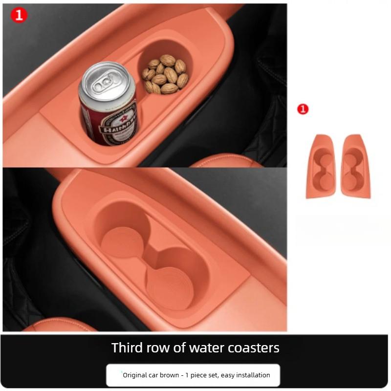 Rear Seat Silicone Cup Pad For GAC Trumpchi E9/M8 Master/Grand Master 2023-2026 Car Cup Pad Trough Protective Pad Car Interior