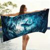 Shark Ocean Print Beach Towel Large Quick Dry Microfiber Bath Towel for Swimming Pool Gym Camping Summer Beach Essentials