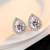 Luxury Pear-Shaped Diamond & Cubic Zirconia Stud Earrings - Hot Selling Creative Water Drop Design