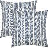 KSLIDS Navy Blue White Indigo Ivory Throw Pillow Covers Set of 2 Boho Arrow Herringbone Decorative Pillow Covers 18x18 Inch Bohemian Geometric Pillow