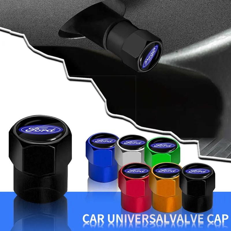 Car Sticker For Ford 4PCS Metal Car Wheel Tire Valve Air Stem Cap Car Accessories for Ford Focus 2 Mk3 F150 Mondeo C-Max Fusion