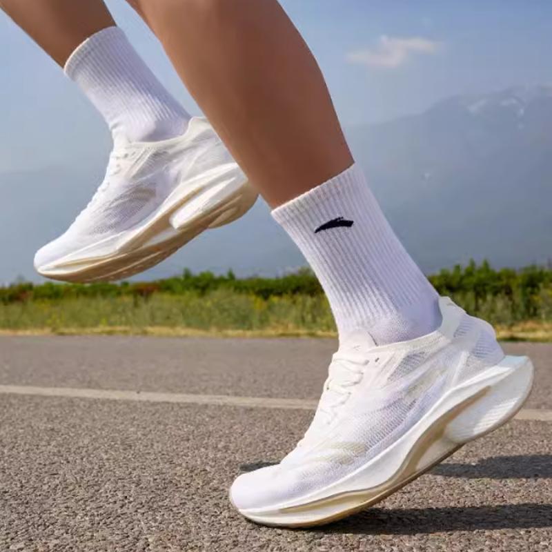 Anta Fashionable Comfortable Simple Versatile Shock Absorbing Non-Slip Breathable Low-Top Running Shoes Men Sneaker White 112425584S-1