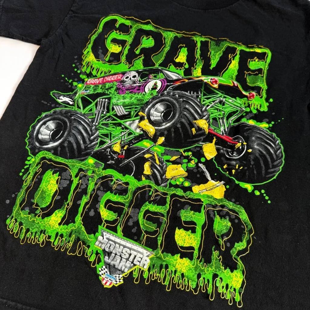 T-Shirt Stampata Grave Digger Uomo Donna Cotone Nero Tutte le Taglie S-5XL KK2573