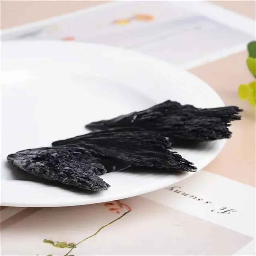 2pcs Natural Black Tourmaline Feather Rough Energy Mineral Reiki Healing Stone Teaching Specimen Accessories