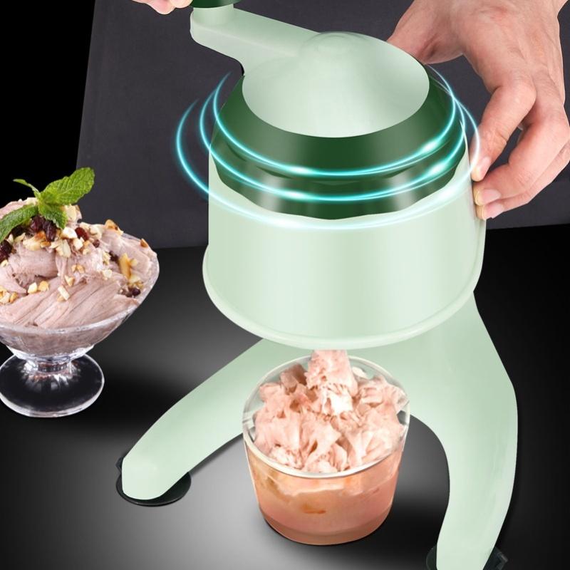 Machine à glace pilée manuelle Facile à utiliser Portable Petite Manivelle Fabricant de cônes de neige Pour la cuisine de la maison le camping