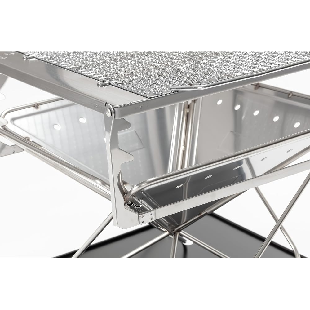 Snow Peak Grill Bridge L ST-032GBR for Fire Pit, Durable Steel Construction, Portable Design
