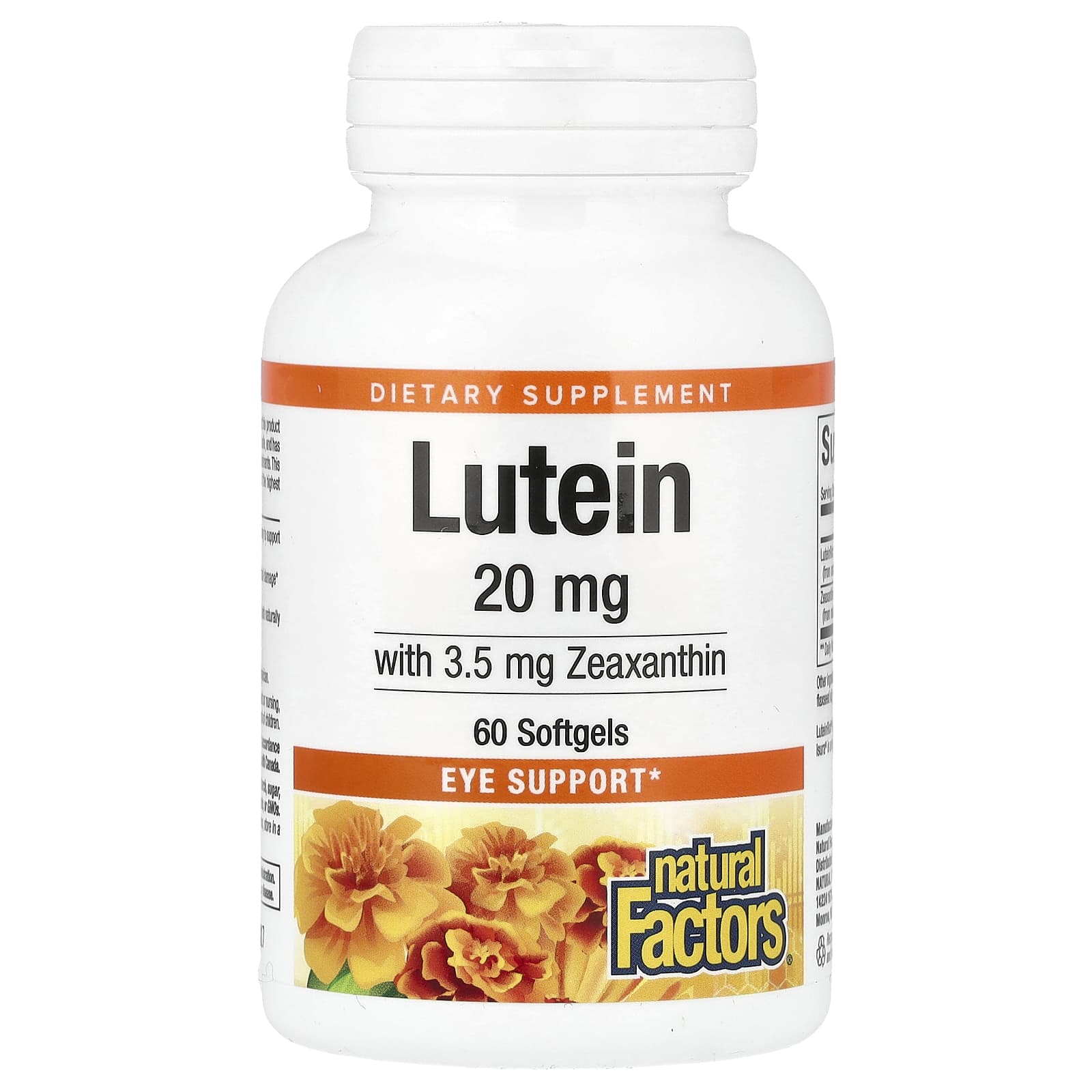 

Natural Factors, Lutein, 20 mg, 60 softgels