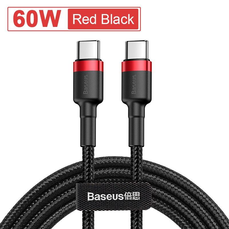 Кабель Baseus USB Type C на USB C Для 17 16 100 Вт/5 А PD Быстрая зарядка Зарядный шнур Для Macbook Samsung Кабель Type-C 1m