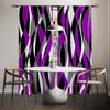 2pcs Abstract Art Stripes Black Red Blue Green Purple Lines Printed Window Curtain For Bedroom Office Kitchen Living Room