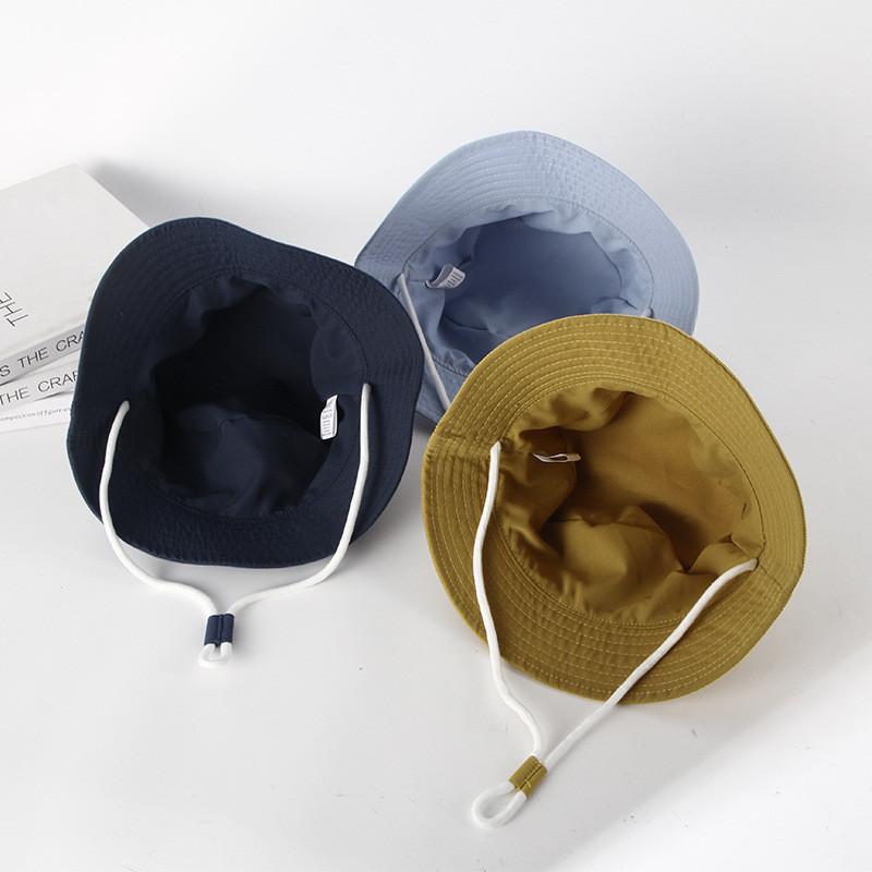 New Korean Style Cream Color Children's Fisherman Hat For Fall Outings Boys And Girls Sun Hat With Flat Top